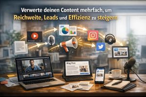Wir liefern praxisnahe Methoden und konkrete Schritt-für-Schritt-Frameworks, mit denen du bestehenden Content zielgerichtet in Blogartikel, Videos, Social Snippets und Checklisten überführst. Dabei geben wir Checklisten für Freigaben, SEO-Anpassungen und KPI-Messung an die Hand, damit du Reichweite, Leads und Kosten messbar optimierst.